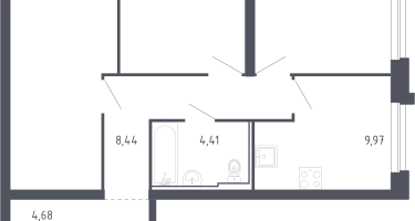 3-к. квартира, 66&nbsp;м²