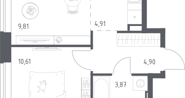 Студия, 34&nbsp;м²