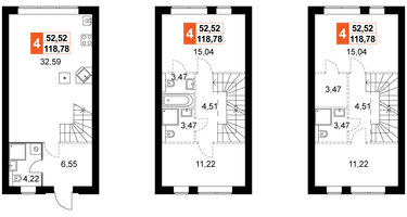 4-к. квартира, 118&nbsp;м²