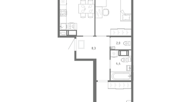 2-к. квартира, 65&nbsp;м²