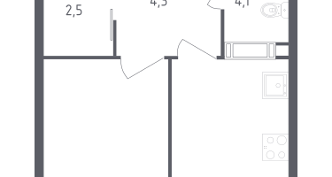 1-к. квартира, 31&nbsp;м²