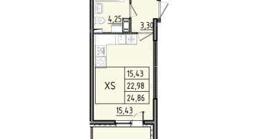 1-к. квартира, 24&nbsp;м²