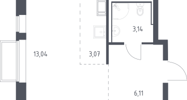 Студия, 25&nbsp;м²