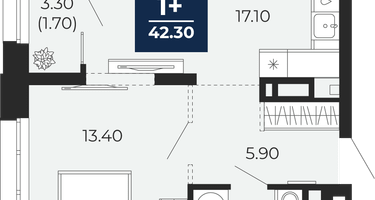 1-к. квартира, 40&nbsp;м²