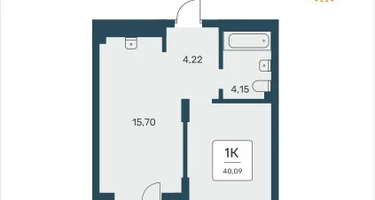 1-к. квартира, 40&nbsp;м²