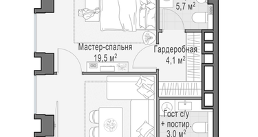 2-к. квартира, 55 м²