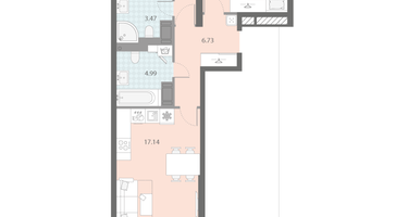 2-к. квартира, 58&nbsp;м²