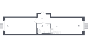 Студия, 42&nbsp;м²
