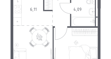 Студия, 35&nbsp;м²