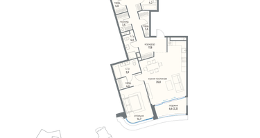 3-к. квартира, 127&nbsp;м²