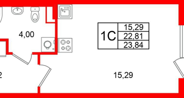 Студия, 22&nbsp;м²