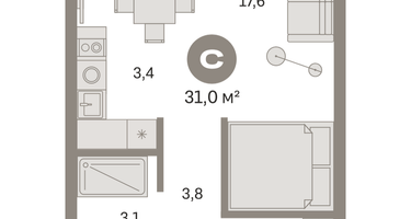 Студия, 30&nbsp;м²