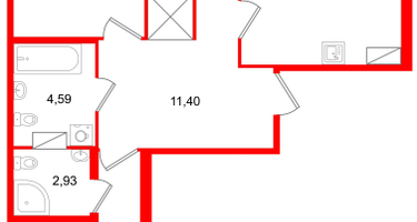 3-к. квартира, 81 м²