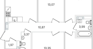 4-к. квартира, 99&nbsp;м²