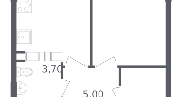 1-комнатная квартира, 33&nbsp;м²