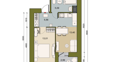 1-к. квартира, 38&nbsp;м²