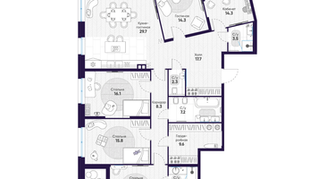 5-к. квартира, 167&nbsp;м²