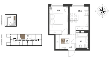 1-к. квартира, 32&nbsp;м²