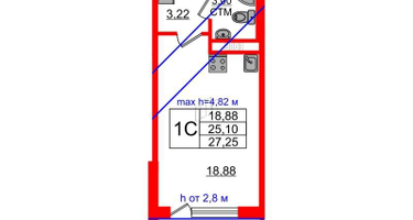 Студия, 25&nbsp;м²