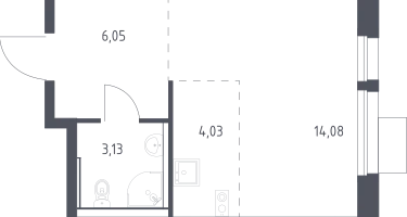 Студия, 27&nbsp;м²