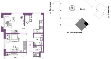 Студия, 68&nbsp;м²