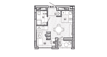 Студия, 26&nbsp;м²