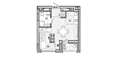 Студия, 26 м²