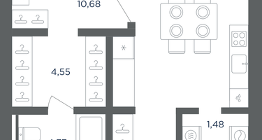1-к. квартира, 46&nbsp;м²