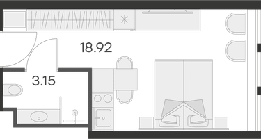 Студия, 21&nbsp;м²