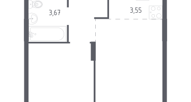 Студия, 35&nbsp;м²