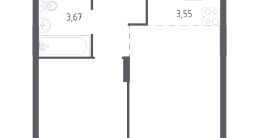 Студия, 37&nbsp;м²