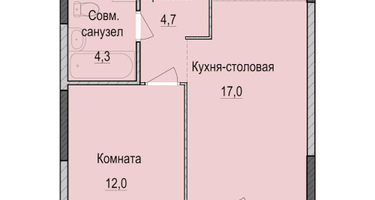 1-к. квартира, 39 м²