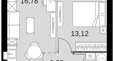 2-к. квартира, 36 м²