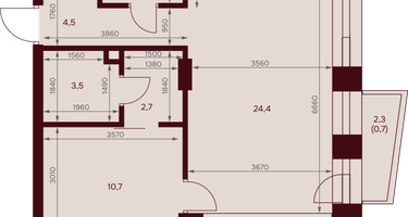 1-к. квартира, 49&nbsp;м²
