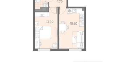 1-к. квартира, 37&nbsp;м²