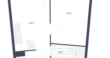 1-к. квартира, 37&nbsp;м²