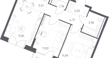 Студия, 53&nbsp;м²