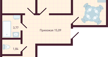 3-к. квартира, 85&nbsp;м²