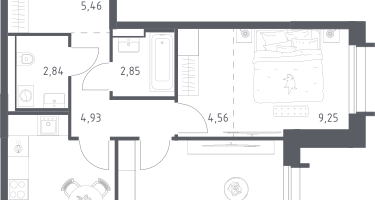 2-к. квартира, 53&nbsp;м²