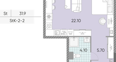 Студия, 31 м²