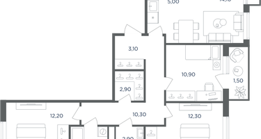 4-к. квартира, 77&nbsp;м²