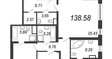 4-к. квартира, 138&nbsp;м²