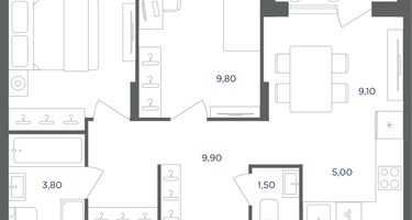3-к. квартира, 51&nbsp;м²