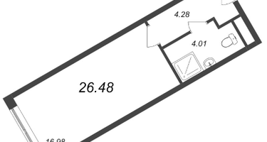 Студия, 26&nbsp;м²