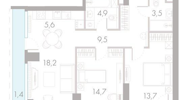 3-к. квартира, 72&nbsp;м²