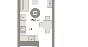 Студия, 29 м²