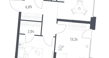 2-к. квартира, 46&nbsp;м²