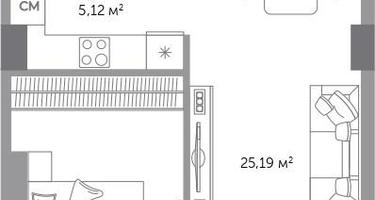 2-к. квартира, 54 м²
