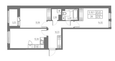 Студия, 61&nbsp;м²
