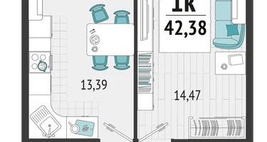 1-к. квартира, 37&nbsp;м²